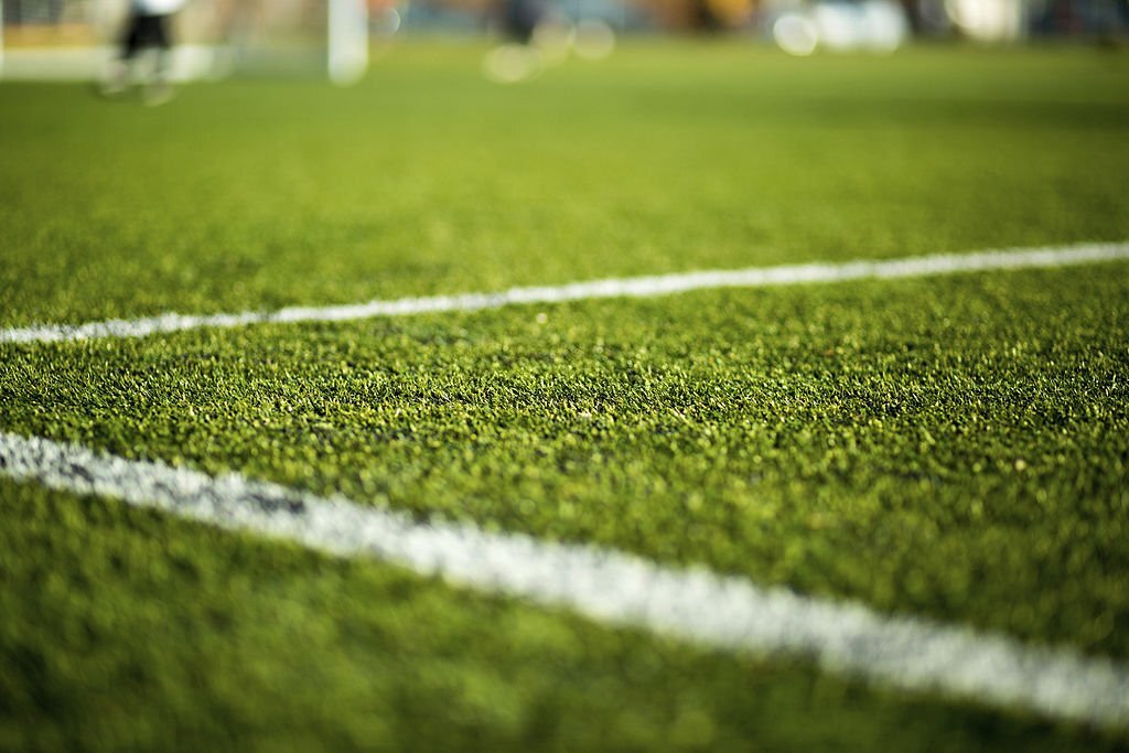 artificial grass on football pitch